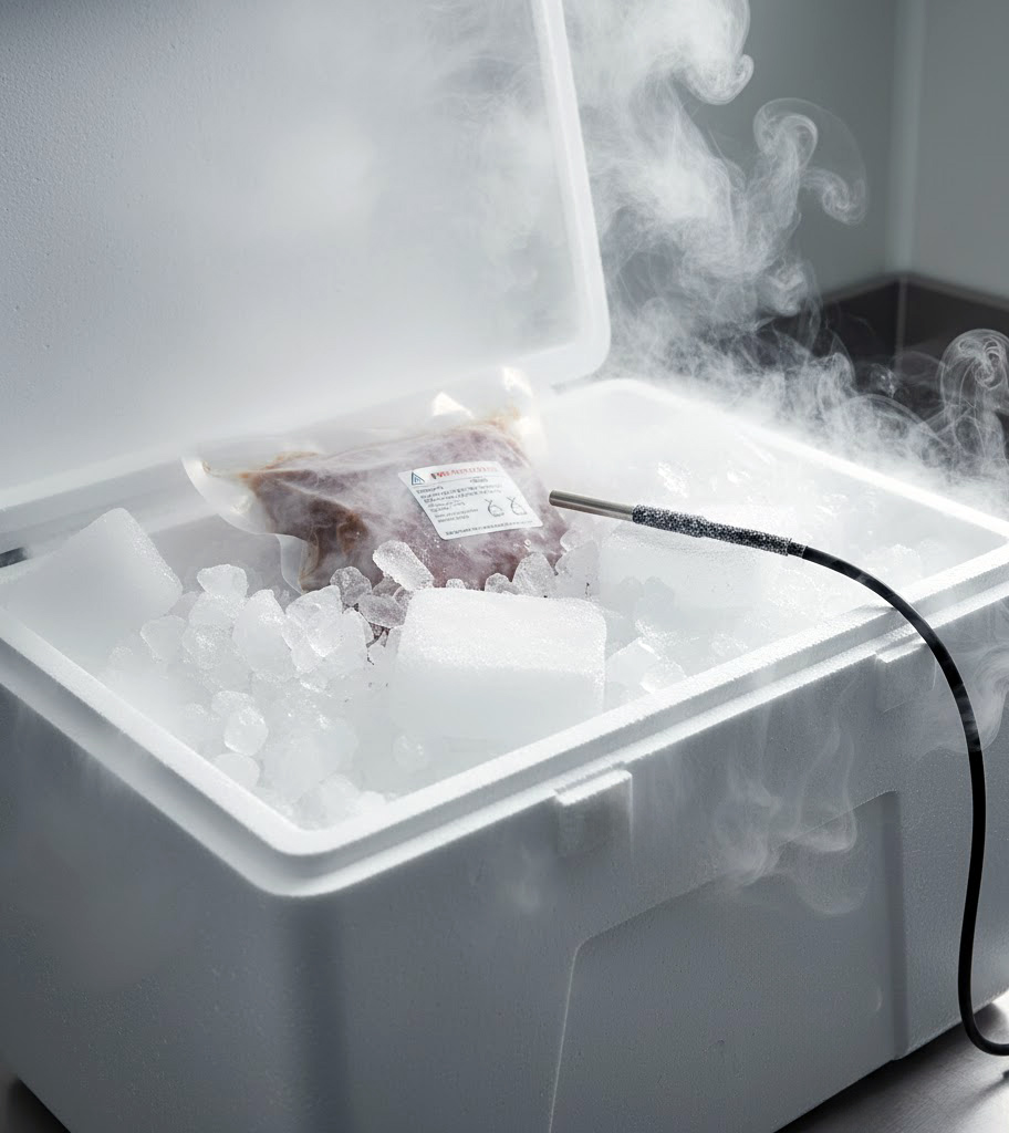 cryo1-potraviny Kryogenní měření teploty vzorků, potravin nebo farmaceutických produktů